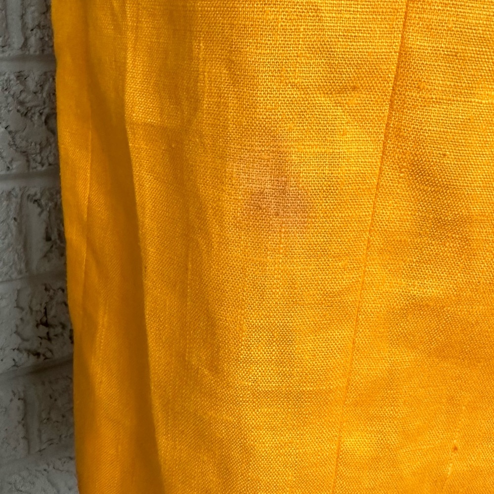 Vintage 90s Liz Claiborne Yellow Linen Double-breasted dress: size 12 - Picture 6 of 7